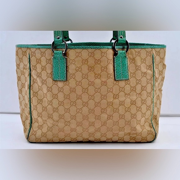 Gucci GG Teal Canvas Tote - Picture 2 of 15